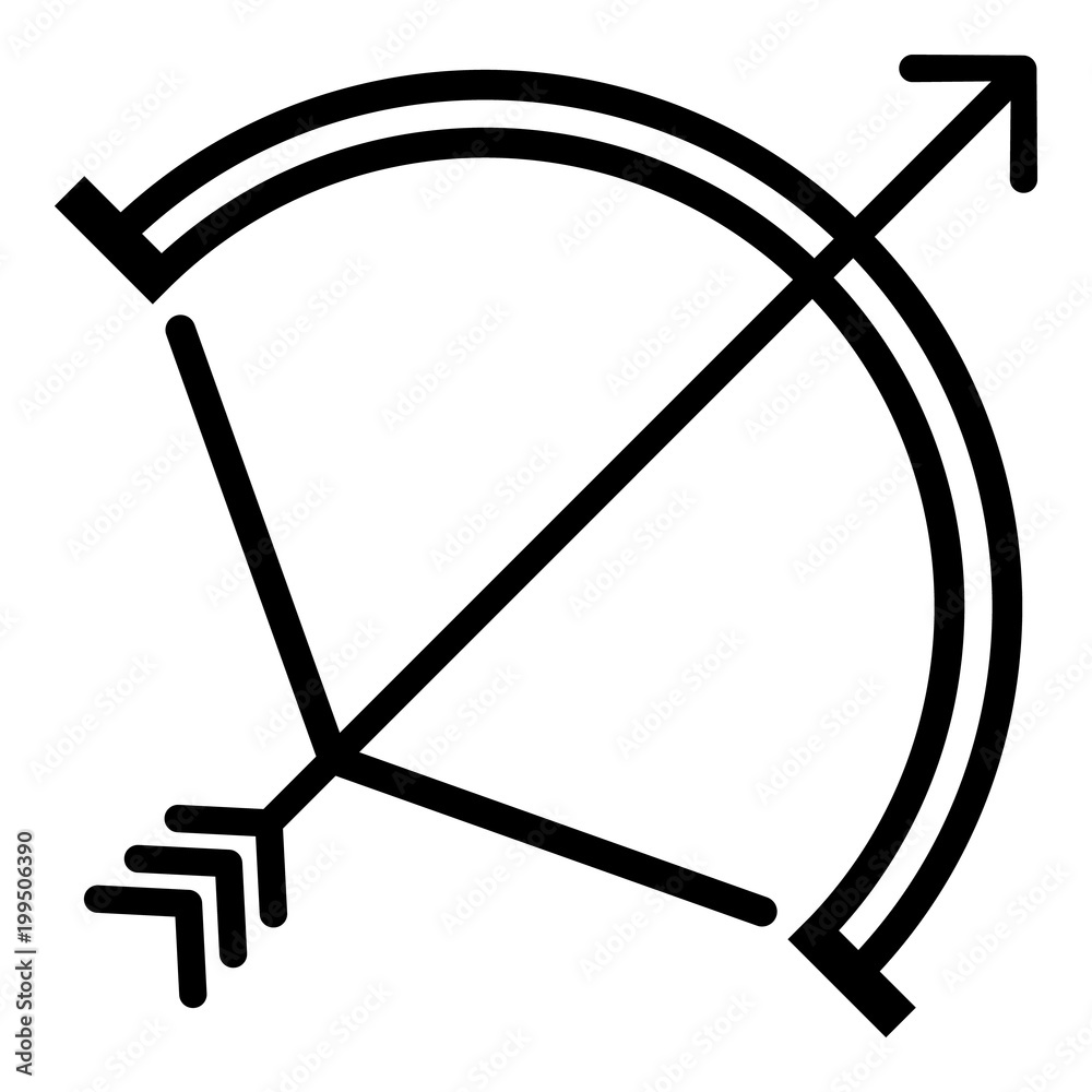 Bow string icon, simple style