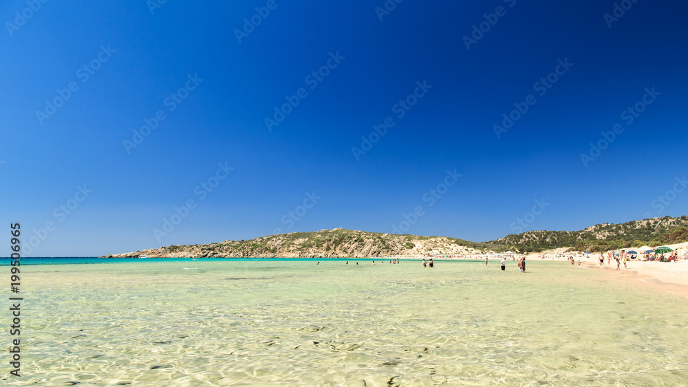 The beach of Chia su Giudeu, Sardinia The beach of Chia su Giudeu, Sardinia
