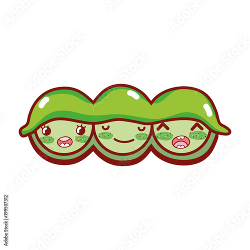 kawaii cute peas healthy vegetable