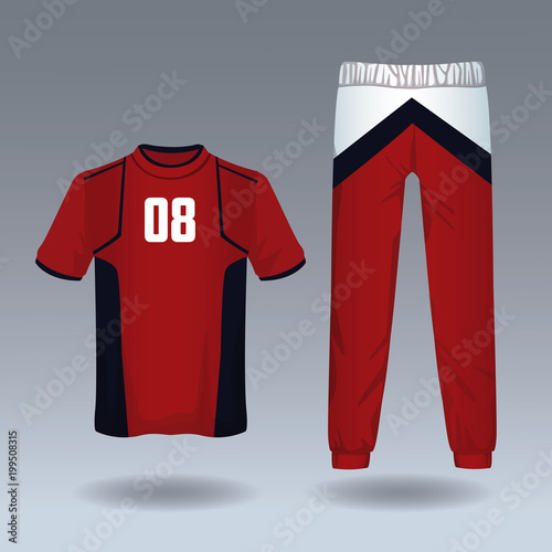 Tshirt and pants sport wear for male vector illustration graphic design