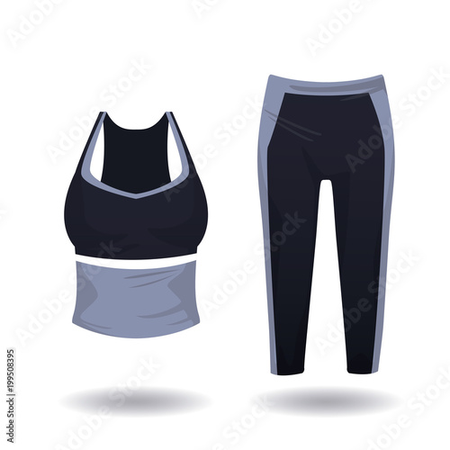 Sport blouse and leggins for womens vector illustration graphic design