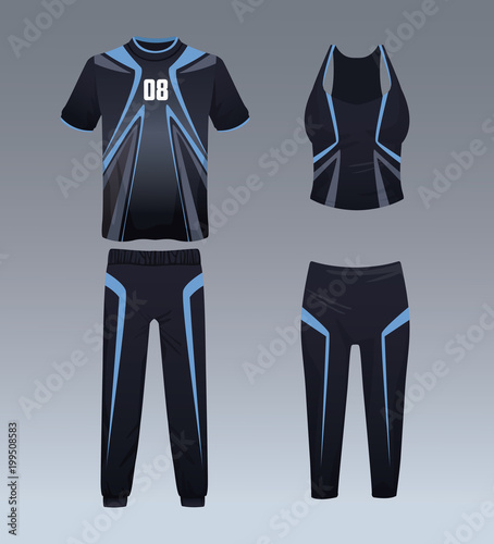 Sport wear for mens and womens vector illustration graphic design