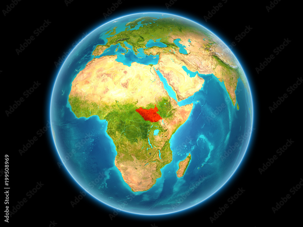 South Sudan on planet Earth South Sudan on planet Earth