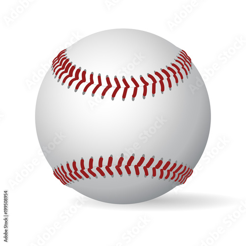 Leather baseball ball. vector