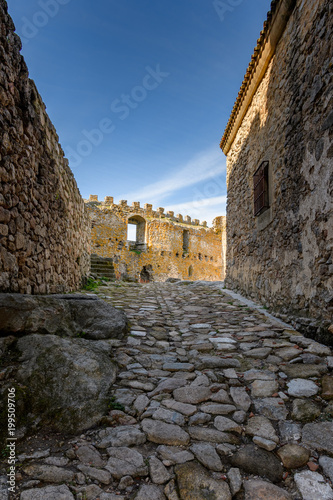 view of the castle of Montanchez, Caceres, Extremadura, Spain
