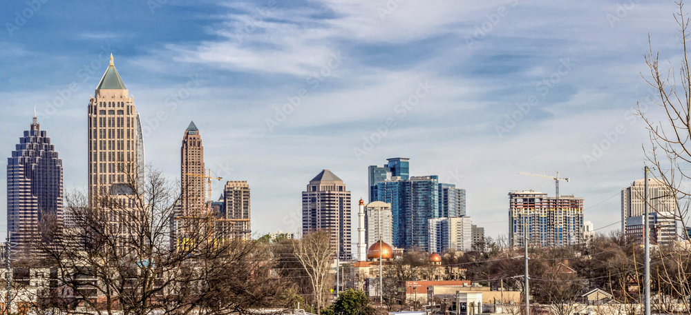 Φωτογραφία Atlanta Midtown City Skyline Day Blue Skies Landscape Architecture Photography