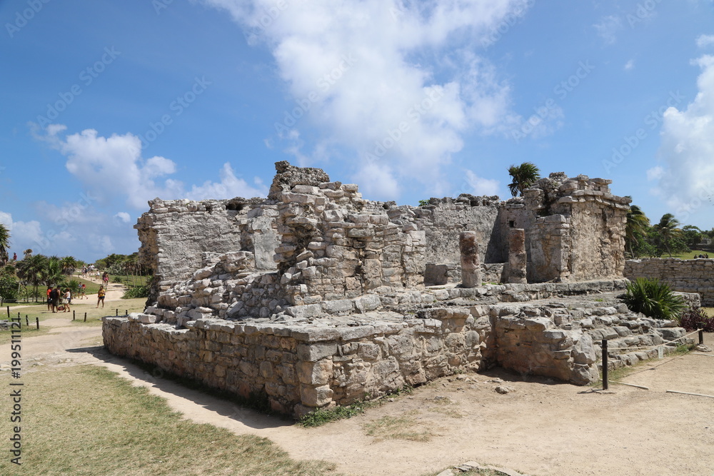 Ruins of a residential building in the fortress city of Tulum. An archaeological find from the middle ages