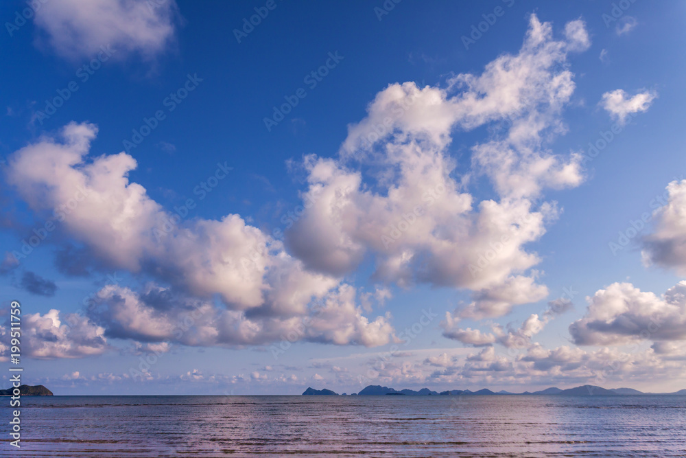 Blue sky with clouds over sea.selective focus. Blue sky with clouds over sea.selective focus.