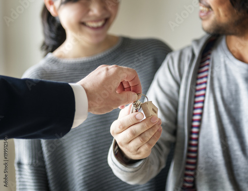 Photography Asian family buy new house