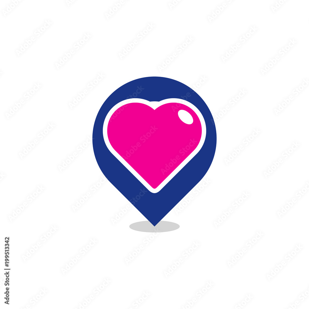 Love Position Logo Icon Design
