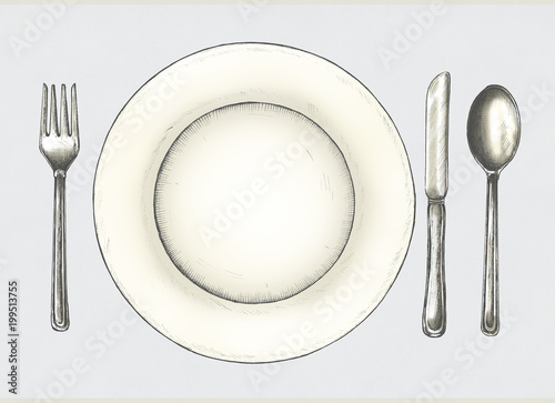 Hand drawn table setting