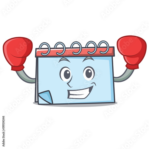 Boxing calendar character cartoon style