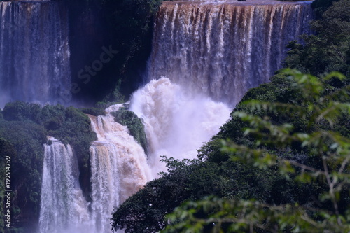 The last jumps, the lowest in the lush green. Iguazu Falls