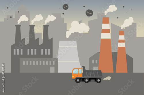 Air pollution from factories.