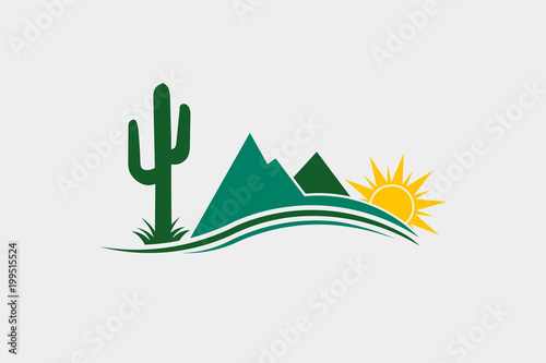 Cactus Desert Western Logo Illustration