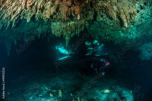 Diving at the Cenote Dreamgate  Yucatan  Mexico