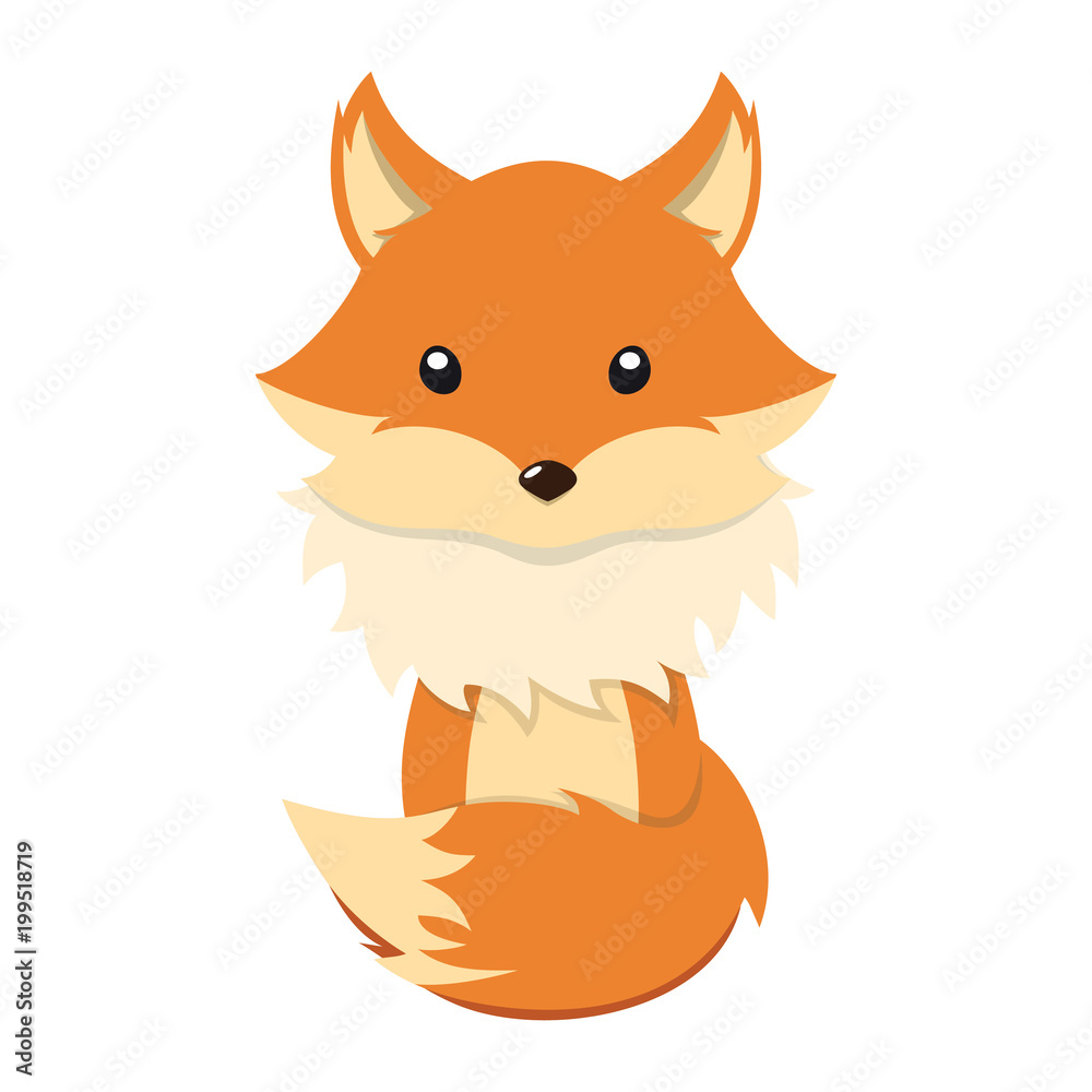 Obraz premium Fox illustration flat design