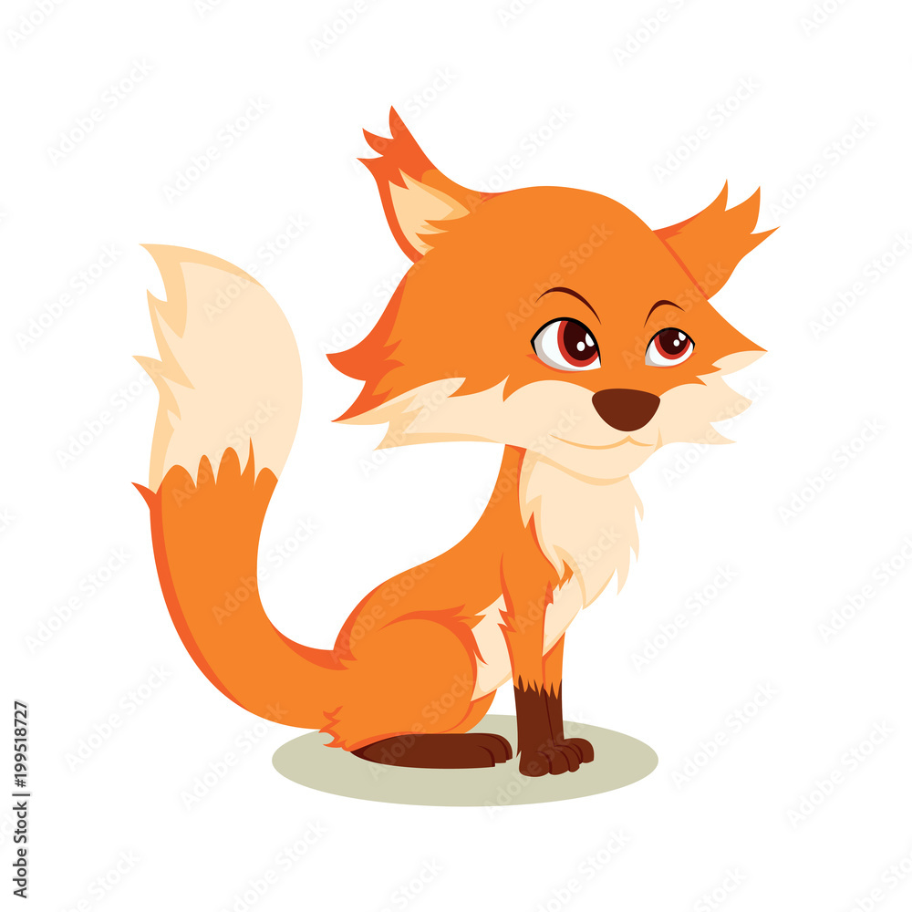 Obraz premium Fox illustration flat design