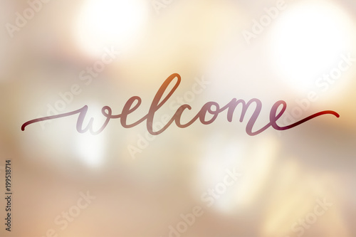 lettering on golden blurred background