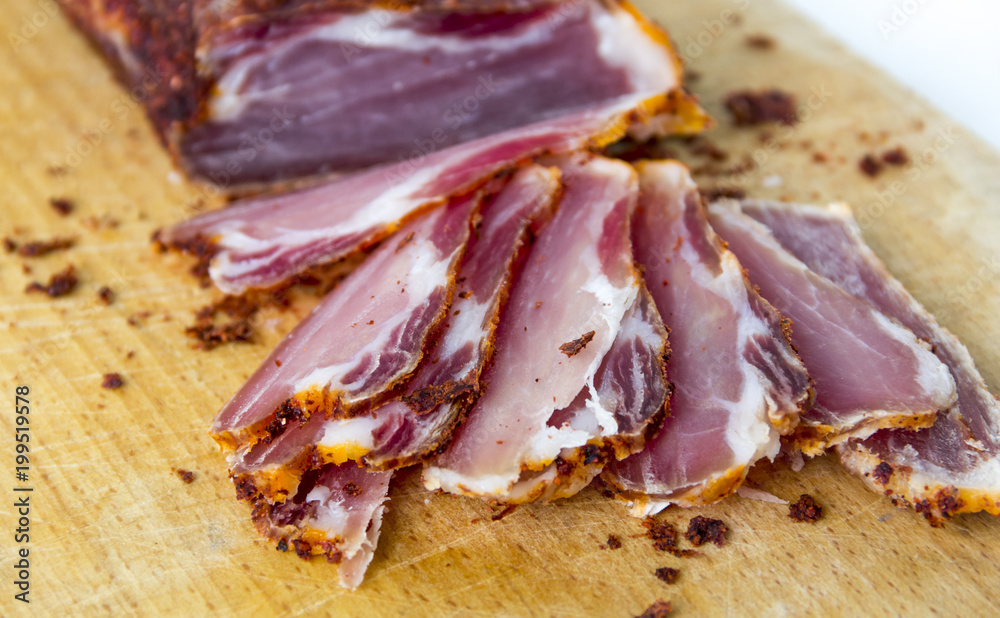 Basturma-a dish of raw dried meat