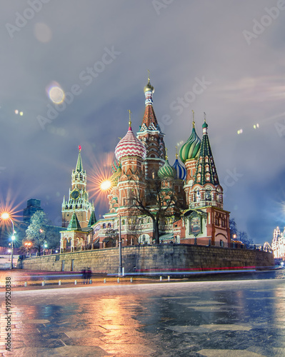 St. Basil's Cathedral in winter twilights