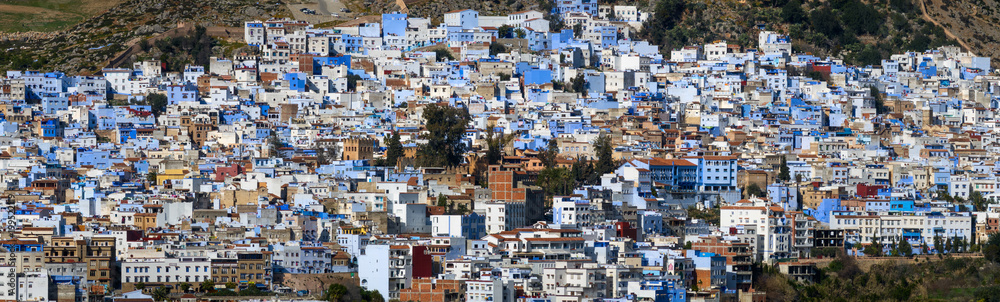 Panorama of blue city Chefchaouen