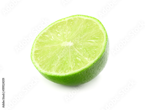healthy food. sliced lime isolated on white background