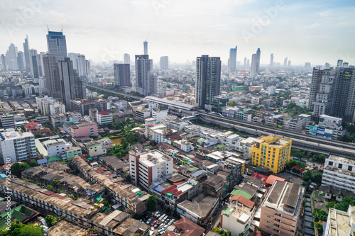 Modern building with traffic road in Bangkok