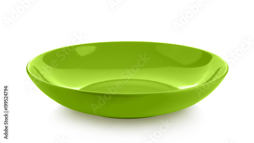 ceramic green dish isolated on white background