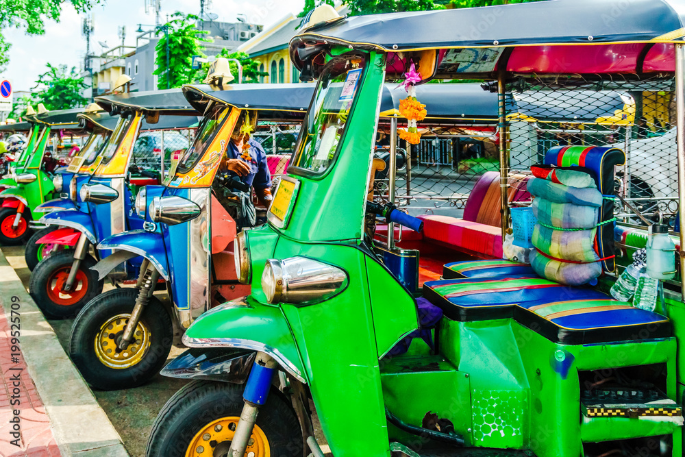 View on colorful Tuk Tuk in Bangkok - Thailand