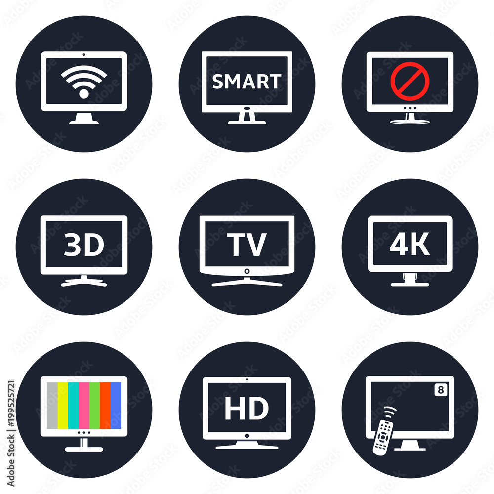 Vector lcd tv icons