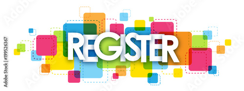 REGISTER Colourful Letters Banner