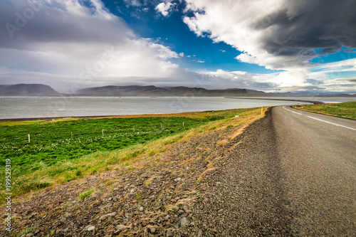 Road over the sea in summer...