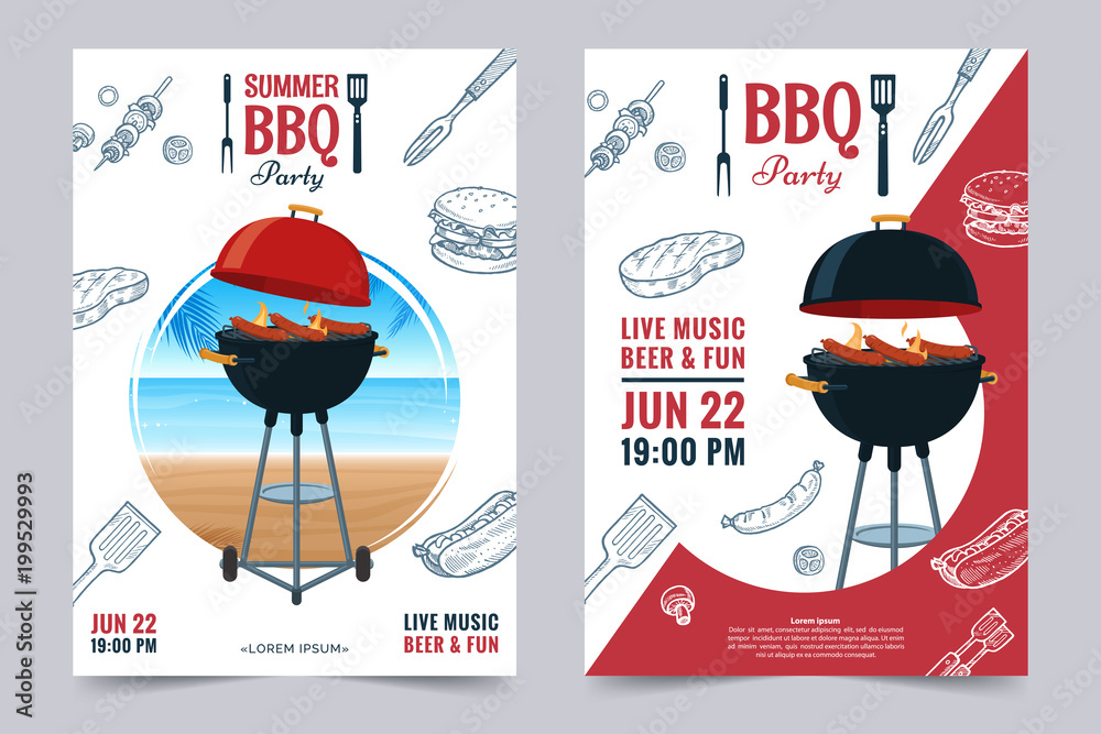 Fotografie BBQ party a4 invitation template