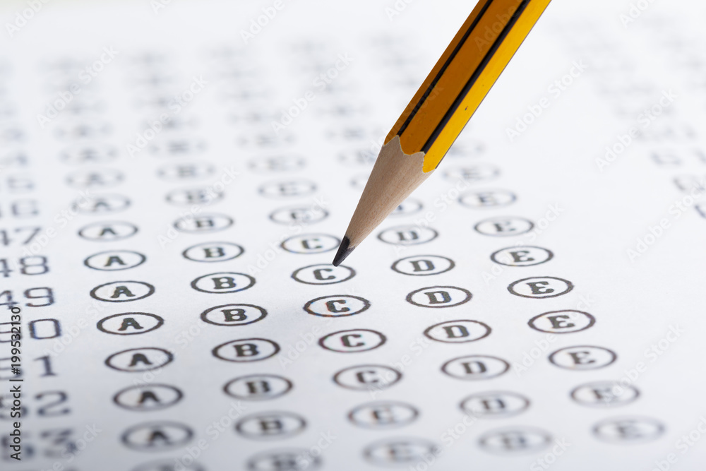 Test score sheet with answers Test score sheet with answers