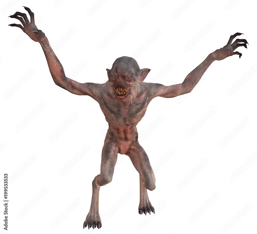 Mutant monster isolated on white background 3d illustration Mutant monster isolated on white background 3d illustration