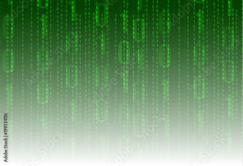 Matrix Data VECTOR Technology Background, Green Program Code Backdrop.