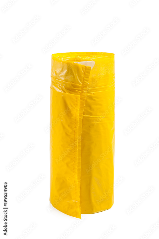 roll of plastic garbage bags isolated on white background roll of plastic garbage bags isolated on white background