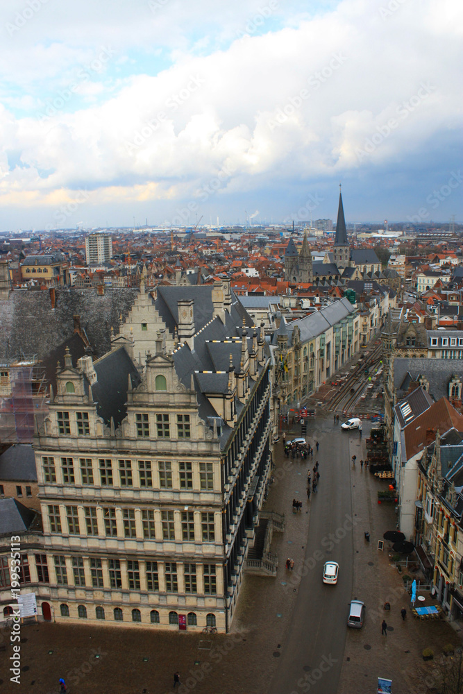 Fototapeta premium Ghent skyline from tower