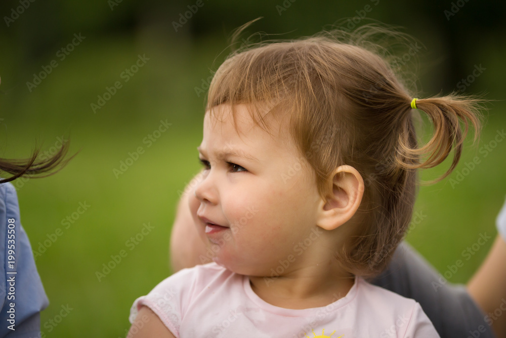 Cute Little toddler girl in park - portrait Cute Little toddler girl in park - portrait
