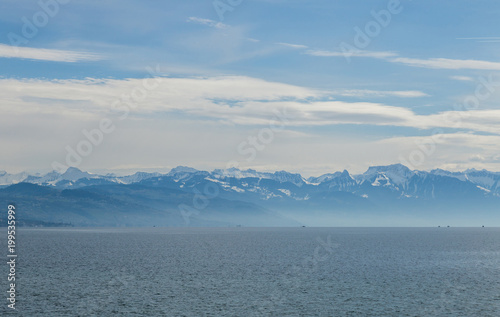 Light mountain landscape. Lake Leman