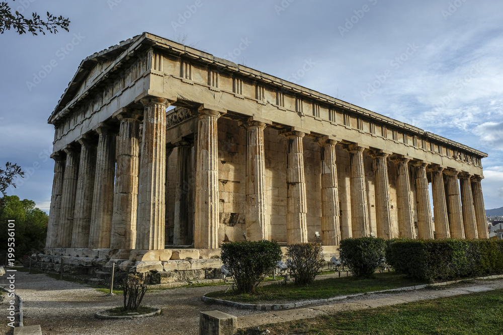 Temple of Herphaesus in the Ancient Agora in Athens, Greece.