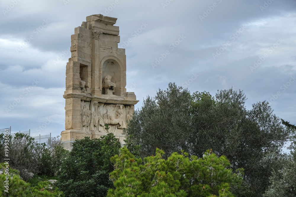 Philopappos Monument is an ancient Greek mausoleum and monument dedicated to Gaius Julius Antiochus Epiphanes Philopappos or Philopappus, a prince from the Kingdom of Commagene in Athens, Greece.