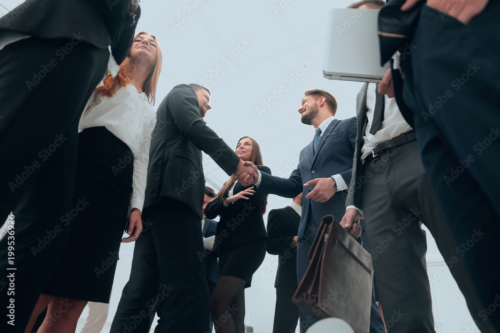 business concept. welcome and handshake of business partners business concept. welcome and handshake of business partners