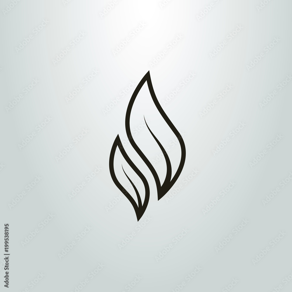logo of two tea leaves. black and white abstract icon logo of two tea leaves. black and white abstract icon