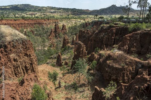 Sandstone Cliffs near Gesergio, Great Rift Valley, Ethiopia photo