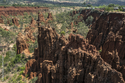 Sandstone Cliffs near Gesergio, Great Rift Valley, Ethiopia photo