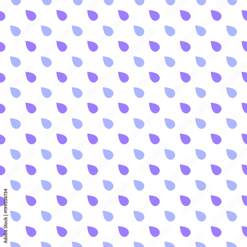 Vector seamless pattern with rain drops on a white background.