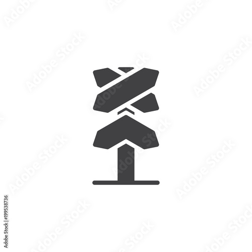 Railway roadsign vector icon. filled flat sign for mobile concept and web design. railroad crossing traffic sign simple solid icon. Symbol, logo illustration. Pixel perfect vector graphics