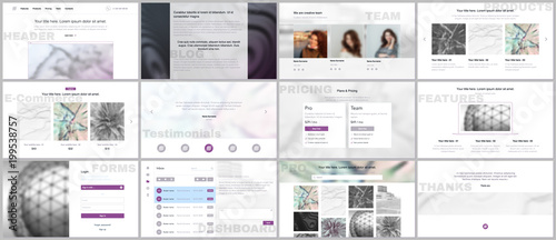 Set of vector templates for website design, minimal presentations, portfolio. Simple elements on white background. Templates for presentation slides, flyer, leaflet, brochure cover, annual report.